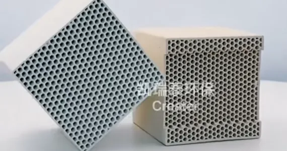 Hexagonal Honeycomb Ceramic Heat Storage Element Video